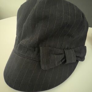 GAP Pinstripe Hat with Side Ribbon (Gently Used)